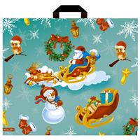 Сумка ПВД 58х50 петля НГ Новогодние сани