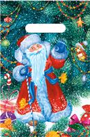 Сумка ПВД 20х30 прорубная ручка НГ Дед Мороз