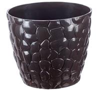 Кашпо Камни d150 М3172 1.4л коричневый ротанг с поддоном (24)