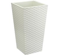 Кашпо Ротанг 260х260х457мм М3087 белое (4)