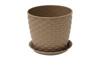 Кашпо Ротанг 3л М3082 бежевое с поддоном (24)