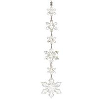 Елочное украшение Подвеска Хрустальные снежинки 26см золото 259-249
