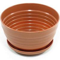 Горшок для цветов Алиса 1л ДМ305Т терракотовый с поддоном (30)
