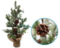 Ель декоративная Зимняя заснеженная с шишками, листьями 23х23х50см WHRL01