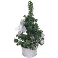 Ель декоративная 20см Сказочный блеск серебро 107-6319