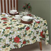 Скатерть новогодняя Доляна «Праздничные украшения» 145×300 см, 100% п/э, Россия, код 01210070234, штрихкод 468016104961, артикул 9580629