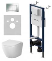 Инсталляция комплект Am. Pm с клавишей PrimeFit S, хром глянцевый с подвесным унитазом Like Aquaspin с сиденьем микролифт, Россия, код 02112050009, штрихкод 405134313881, артикул IS80251.801900