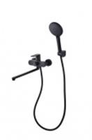 Смеситель для ванны с душем длинный излив черный D&K DA1523305, Германия, код 0221900618, штрихкод 426064717838