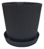 Горшок для цветов с поддоном Le Gaufre D=11.5 0,8Л графит, Россия, код 40402100243, штрихкод 469064502197, артикул 801-27