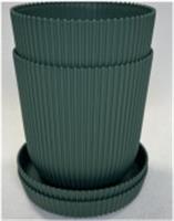 Горшок для цветов с поддоном Le Gaufre D=15.5 2.4Л Изумруд, Россия, код 40402100248, штрихкод 469064502207, артикул 803-16