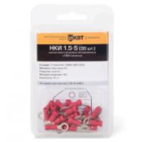 Наконечник кольцевой (красный) КВТ 75330/90998 НКИ 0,25-1,5х4 (30шт.), Китай, код 05805030001, штрихкод 468043000976