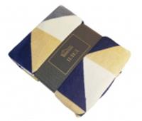 Плед микрофибра Прага 200*220 геометрия серо-синяя 200*220 (пл.200гр/м.кв), КИТАЙ, код 01204090358, штрихкод 460796573314, артикул