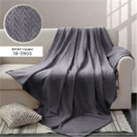 Плед ВЕЛСОФТ с тиснением 190 гр диз. Зигзаг (18-3905) Графит (180х200), Россия, код 01204050107, штрихкод 465780650941 