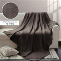 Плед ВЕЛСОФТ с тиснением 190 гр диз. Зигзаг (19-0812) Турецкий кофе (150х200), Россия, код 01204050106, штрихкод 465780650942 