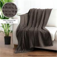 Плед ВЕЛСОФТ с тиснением 190 гр диз. Соты (19-0812) Турецкий кофе (180х200), РОССИЯ, код 01204050077, штрихкод 465780650955, артикул