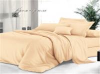 Комплект постельного белья Евростандарт Sateen De Luxe, сатин гладкокрашеный, Крем-брюле, Россия, код 01206030628, штрихкод 464039070576, артикул 743