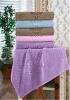 Полотенце махровое Luxor диз. Блум 70х130 (сиреневый), Узбекистан, код 01207011231, штрихкод 466046206406 