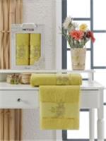 Комплект полотенец Meteor махровых в коробке (50x90/1)(70х140/1) 2 шт. NARIN светло-зеленый, Турция, код 01207051412, штрихкод 868107240178, артикул 11254