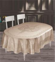 Скатерть DO&CO броде жаккард 160х220 ОВАЛЬНАЯ VIYANA (капучино), ТУРЦИЯ, код 01209080073, штрихкод 868166301089, артикул 12340