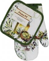 Комплект для кухни: рукавица 27см, прихватка 17х17см Коллекция: Оливия, КИТАЙ, код 01209110290, штрихкод 693769809156, артикул УТ-00553113