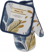 Комплект для кухни: рукавица 27см, прихватка 17х17см Коллекция: Россыпь листьев, КИТАЙ, код 01209110291, штрихкод 692184389197, артикул УТ-00553111