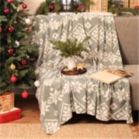 Плед флисовый новогодний «Экономь и Я. Зимние узоры» 150×180 см, РОССИЯ, код 01210070133, штрихкод 690006881742, артикул 6881742