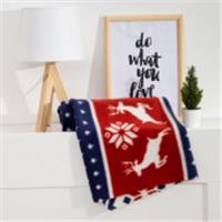 Плед флисовый новогодний «Экономь и Я. Олени», 150*180 см, РОССИЯ, код 01210060060, штрихкод 690006881727, артикул 6881727