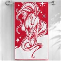 Полотенце Волшебная ночь МХ42 70/140 П212/6003 Лошадь-талисман Цвет Красный/Белый 420г/м2, Россия, код 01210070097, штрихкод 463048913933, артикул 934372