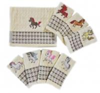 Полотенце хлопок Милые лошадки (ручное), Китай, код 01210070077, артикул 24834