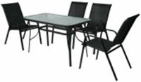 Набор мебели Сан-Ремо арт.SC-092KD, SC-090 черный, (4 кресла кор.2+стол 120х70см), Китай, код 0151100070, штрихкод 465030115093