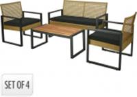 Набор: стол 84х44,5х38,5 см, кресло (2 шт) 60,5х59х76 см, скамья, 112х60,5х76 см VN3000210, Вьетнам, код 0151100050, штрихкод 872057385531