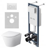 Инсталляция комплект Am. Pm. ErgoFit с клавишей L глянц хром с подвесным унитазом Sense FlashClean, Россия, код 02112050008, штрихкод 405134310525, артикул IS110151.741701