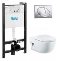 Комплект ПЭК ROCA MERIDIAN 893104110 (инсталляция + унитаз подвесной + сидение SoftClose + клавиша), Испания, код 02112060001