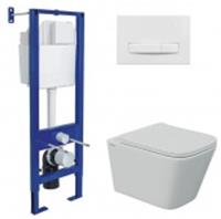 Инсталляция комплект Berges АТОМ Line кнопка белая, унитаз FLOE S Rimless 51 см, Россия, код 02112070003, штрихкод 461026151387, артикул 043346