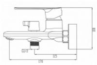 Смеситель для ванны, Gross Aqua, короткий излив, 2550545C, Scandi, Китай, код 0220100074, штрихкод 464013992177