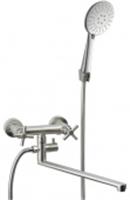 Смеситель для ванны Aqueduc 345714 двуручков. длинный излив нержав. сталь, КИТАЙ, код 0222200137, штрихкод 468058624555, артикул ЭК000145714