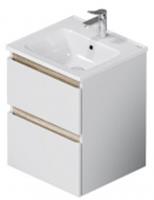 База с раковиной M85AFHX0502WG X-Joy подвесная, 50 см, 2 ящ белый глянец, Россия, код 0250001701, штрихкод 405134311811