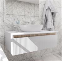 Тумба МЕГАНО А 80 ультра со столешницей (белый+сонома), 144080, Россия, код 0250001640, штрихкод 466011624322