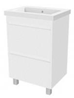 Тумба с раковиной STELLA 60 КОМПЛЕКТ напольный с двумя ящиками Белый глянец, Россия, код 0250001679, артикул Stl.01.60/21WGL
