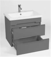 Тумба с раковиной Viant Марсель (COMO 70) 2 ящ подвесная, графит 42,5х65,5х50, Россия, код 0250001682, штрихкод 463016092330, артикул VMAR70COG-T2YP