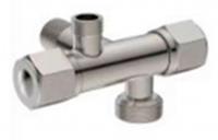 Кран-переходник из нержавейки на 2 выхода в разные стороны (Нар/Нар/Нар) - 1/2
