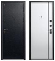 Дверь металлическая С-106 МУАР ЧЕРНЫЙ-КАШЕМИР БЕЛЫЙ (102мм) правая 960х2050 2 замка, Россия, код 03402060355