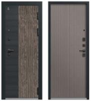 Дверь металлическая С-110 МУАР ЧЕРНЫЙ-ЯСЕНЬ ГРЕЙ СОФТ (113мм) правая 860*2050 два замка, Россия, код 03402060389
