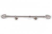 Карниз металлический d 16мм однорядный Бриллиантовый лист сатин 240см, Россия, код 03702010024, штрихкод 469044034571