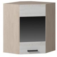 Шкаф верхний угловой 600 со стеклом АЛИСА Loft (сосна белая loft), Россия, код 04003020003, штрихкод , артикул НФ-00000176