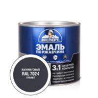 ЭКСПЕРТ Эмаль по ржав. 3в1 полуматовая графитовый RAL 7024 (1,8кг 6шт), РОССИЯ, код 0410109363, штрихкод 469036405416, артикул 34540