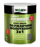 ЭКОДОМ Грунт-эмаль по ржавчине 3в1 молотковая 2,2кг серебристый, РОССИЯ, код 04101210036, штрихкод 466000965214, артикул 65214
