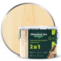 Деревозащитное средство Здоровый Дом 2в1 Бесцветный 9л Л-С, Россия, код 04103170024, штрихкод 460329204403, артикул 9592377