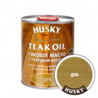 HUSKY Тиковое масло с твердым воском Дуб (0,9л 6шт), РОССИЯ, код 0410319106, штрихкод 469036405393, артикул 34308