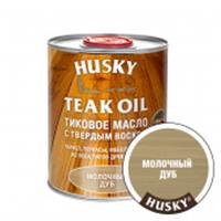 HUSKY Тиковое масло с твердым воском Молочный дуб (0,9л 6шт), РОССИЯ, код 0410319108, штрихкод 469036405387, артикул 34309